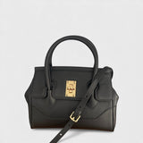 Milano Medium - Italian Leather Handle Bag with Woven Crossbody Strap