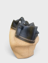 Natalia - Handmade Italian Leather & Raffia Market Tote
