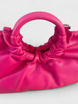 Desiraye - Faux Leather Double Hoop Top Handle Bag