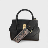 Milano Medium - Italian Leather Handle Bag with Woven Crossbody Strap