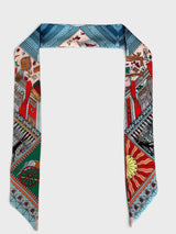 Equestrian Multi-Colored Bandeau- Skinny Scarf