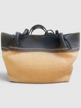 Natalia - Handmade Italian Leather & Raffia Market Tote