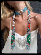 Equestrian Multi-Colored Bandeau- Skinny Scarf