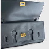 Bellina - Italian Leather Convertible Clutch Bag with Twist Lock