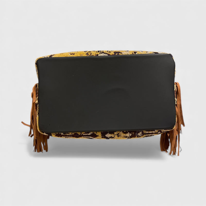 Vittoria - Handmade Italian Fabric Native American Tapestry Shoulder Bag with Fringe