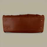 Livia - Italian Leather Large Shoulder Bag with Braided Shoulder Strap