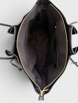 Élodie - Pebbled Winged Tote Bag with Drawstring Sides in Alt-Leather