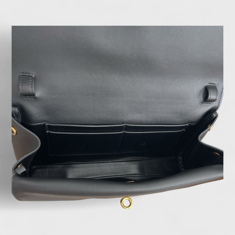 Bellina - Italian Leather Convertible Clutch Bag with Twist Lock