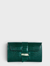 Veronica Clutch - Handmade Italian Leather Croc-Embossed Clutch Bag