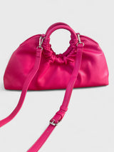 Desiraye - Faux Leather Double Hoop Top Handle Bag