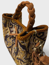 Vittoria - Handmade Italian Fabric Native American Tapestry Shoulder Bag with Fringe