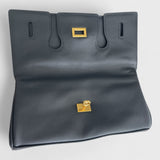 Bellina - Italian Leather Convertible Clutch Bag with Twist Lock