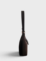 Celeste - Suede-Look Shoulder Bag with Woven Detail in Alt-Leather