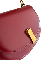 Celia - Italian Luminous Leather Satchel Bag with High Gloss Finish