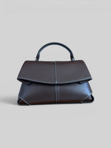 Charlotte- Italian Leather Structured Architectural Silhouette Top-Handle Bag