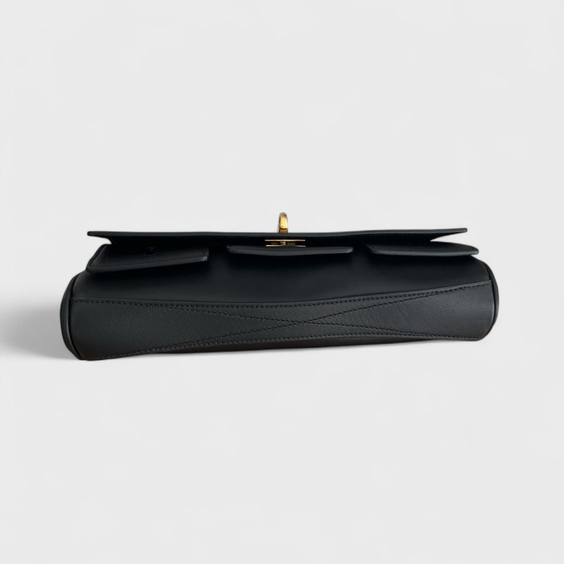 Bellina - Italian Leather Convertible Clutch Bag with Twist Lock