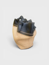 Natalia - Italian Leather & Raffia Market Tote