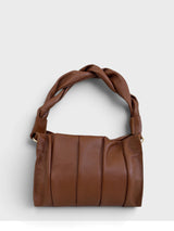 Livia - Italian Leather Large Shoulder Bag with Braided Shoulder Strap