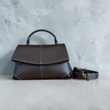 Charlotte- Italian Leather Structured Architectural Silhouette Top-Handle Bag