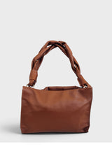 Livia - Italian Leather Large Shoulder Bag with Braided Shoulder Strap