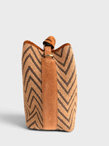 Vittoria - Handmade Italian Fabric Boho Fringe Shoulder Bag with Western Stud Accents