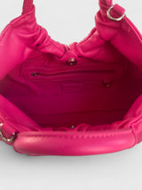 Desiraye - Faux Leather Double Hoop Top Handle Bag