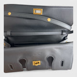Bellina - Italian Leather Convertible Clutch Bag with Twist Lock