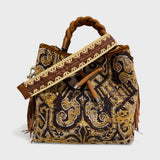 Vittoria - Handmade Italian Fabric Native American Tapestry Shoulder Bag with Fringe