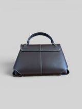 Charlotte- Italian Leather Structured Architectural Silhouette Top-Handle Bag