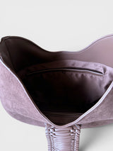 Celeste - Suede-Look Structured Hobo Bag with Woven Detail in Premium Alt-Leather