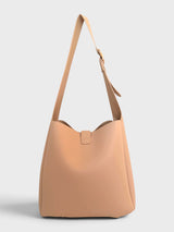 Lizette - Vegan Leather Shoulder Bag with Detachable Pouch