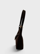 Celeste - Suede-Look Shoulder Bag with Woven Detail in Alt-Leather