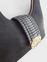 Celeste - Suede-Look Shoulder Bag with Woven Detail in Alt-Leather
