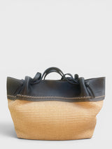 Natalia - Handmade Italian Leather & Raffia Market Tote