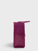 Grassetto- Italian Suede & Croc Embossed Leather Handle Bag