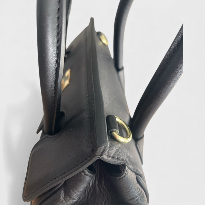 Milano Medium - Italian Leather Handle Bag with Woven Crossbody Strap