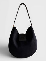 Celeste - Suede-Look Structured Hobo Bag with Woven Detail in Premium Alt-Leather