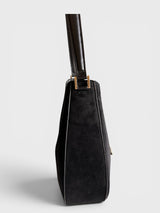 Celeste - Suede-Look Structured Hobo Bag with Woven Detail in Premium Alt-Leather