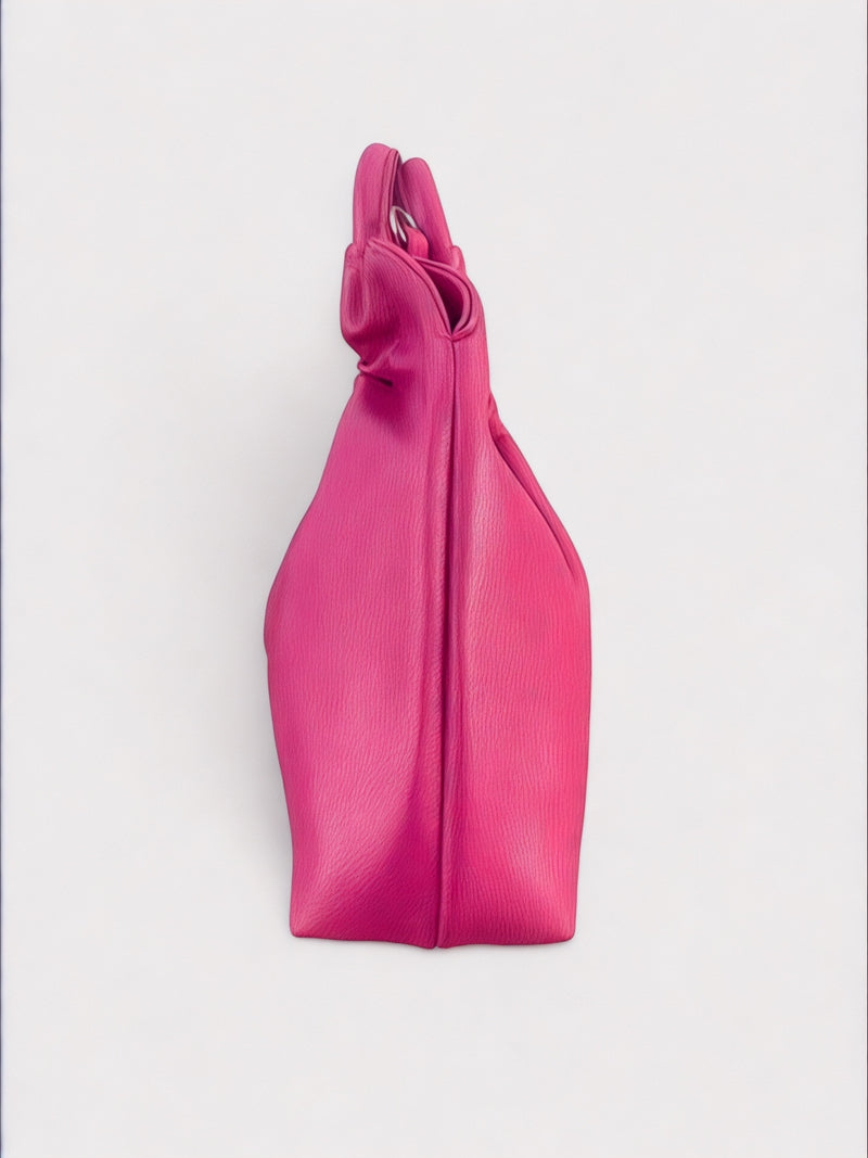 Desiraye - Faux Leather Double Hoop Top Handle Bag