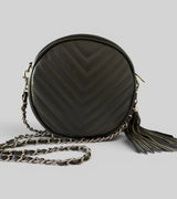 Viti - Italian Leather Round Chevron Shoulder Bag