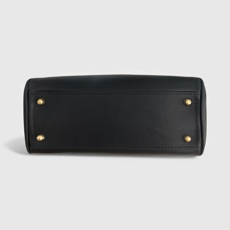 Milano Medium - Italian Leather Handle Bag with Woven Crossbody Strap