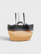 Natalia - Italian Leather & Raffia Market Tote