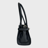 Leandra - Italian Leather & Canvas East West Satchel Shoulder Bag