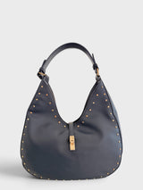 Aria - Pebbled Crescent Hobo Shoulder Bag in Alt-Leather