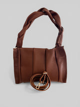 Livia - Italian Leather Large Shoulder Bag with Braided Shoulder Strap