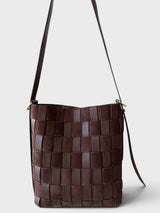 Nikkia - Woven Suede Bucket Bag in Premium Alt-Leather