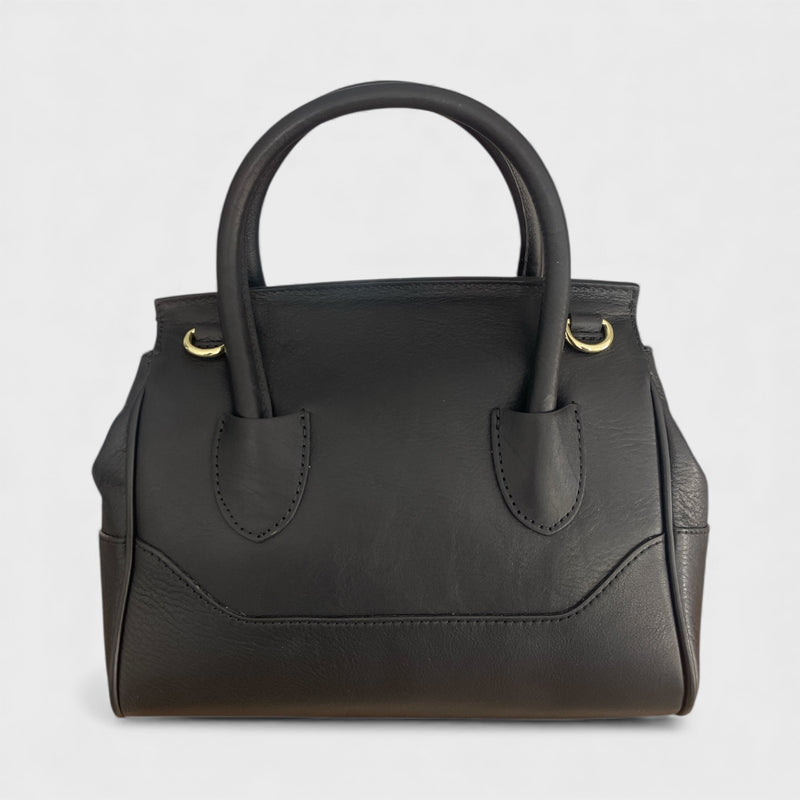 Milano Medium - Italian Leather Handle Bag with Woven Crossbody Strap