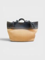 Natalia - Italian Leather & Raffia Market Tote