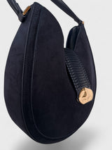 Celeste - Suede-Look Structured Hobo Bag with Woven Detail in Premium Alt-Leather
