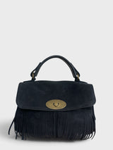 Capriana - Italian Suede Fringed Relaxed Shoulder Bag